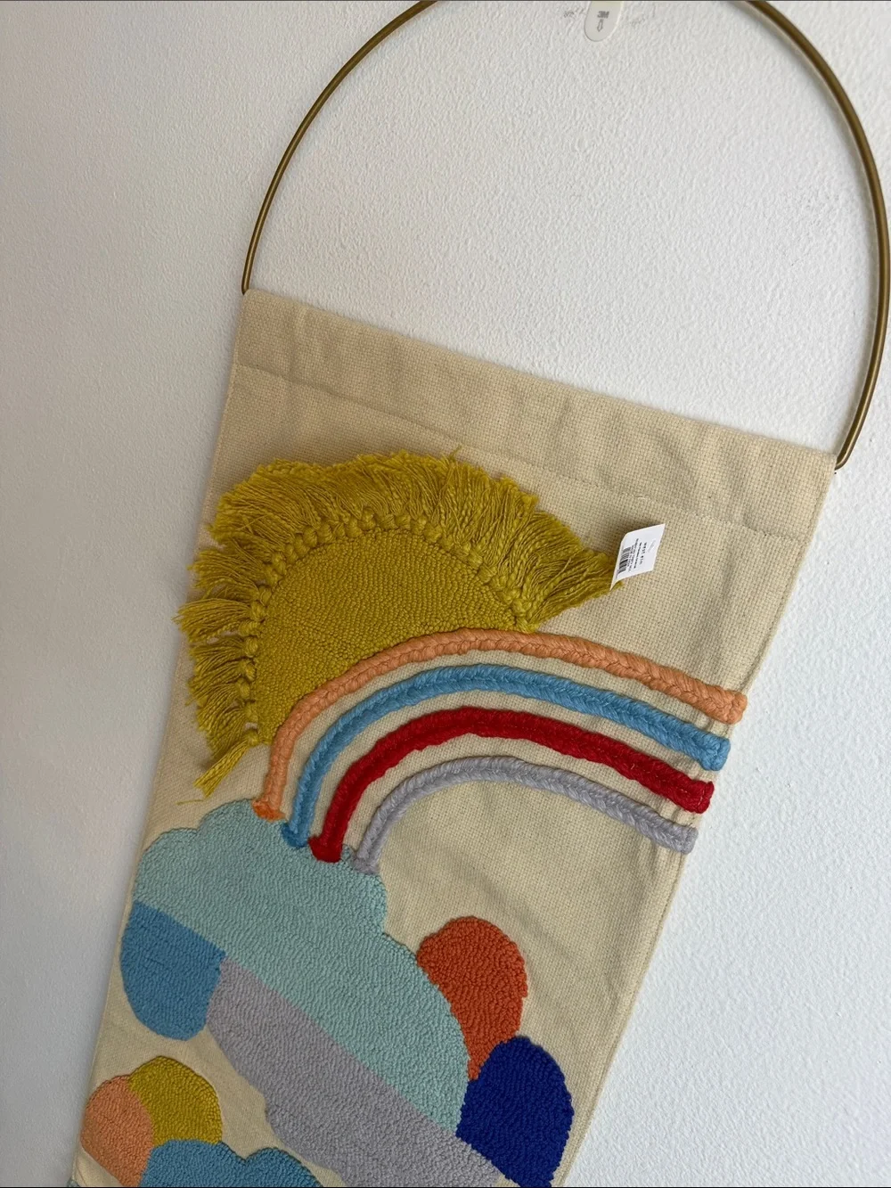 West Elm embroidered stuffed